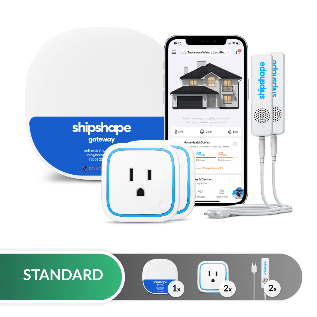 The Shipshape monitoring kit: gateway, smart plugs, and water sensors
